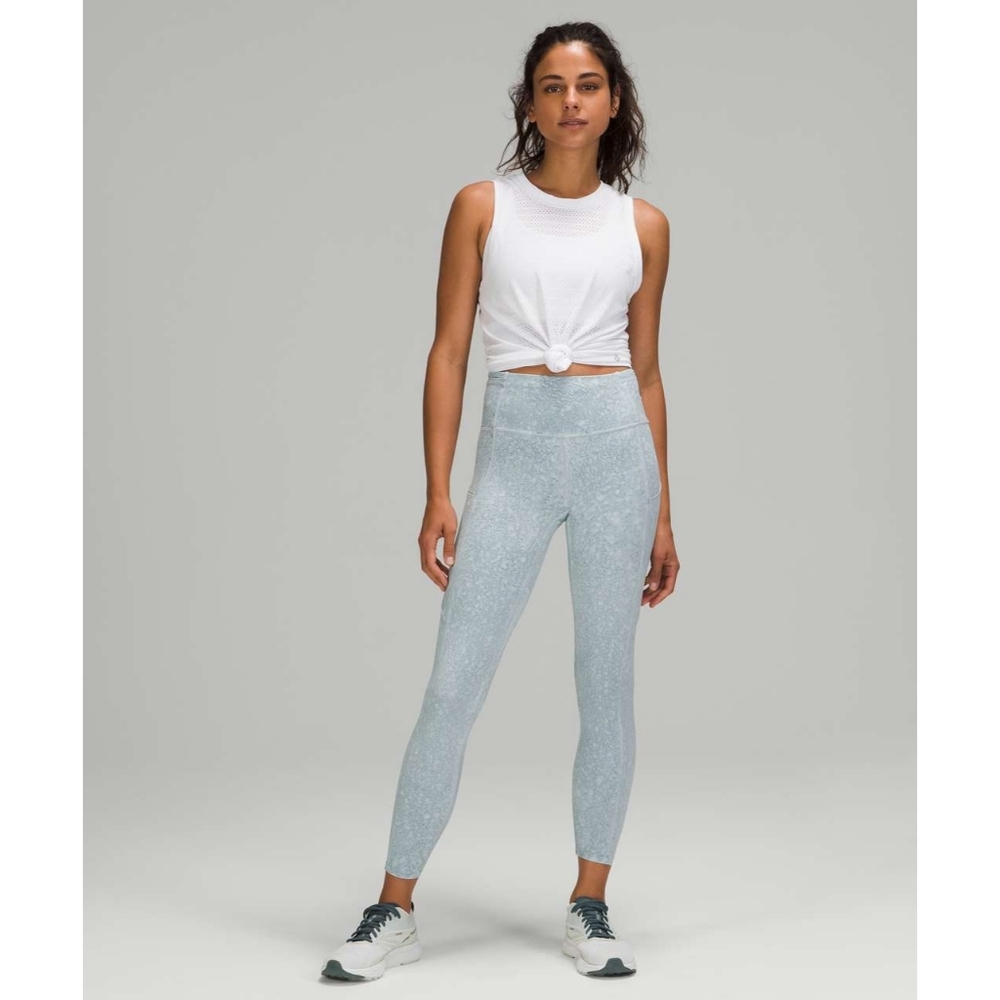 Lululemon Fast and Free Tight 25" *Nulux City Grit White Blue Fog
